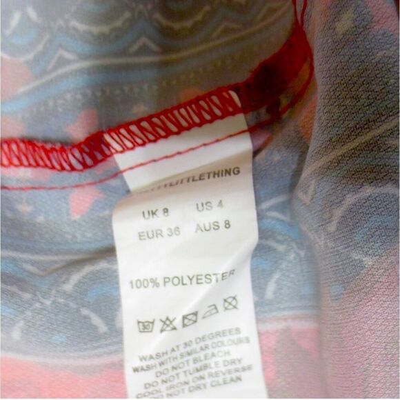 PrettyLittleThing Multi Paisley Bardot Knot Detail Blazer Dress NWT - Picture 12 of 12